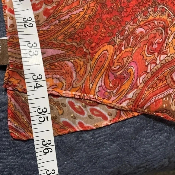 Raj Silk Scarf Orange/Pink - Picture 4 of 5